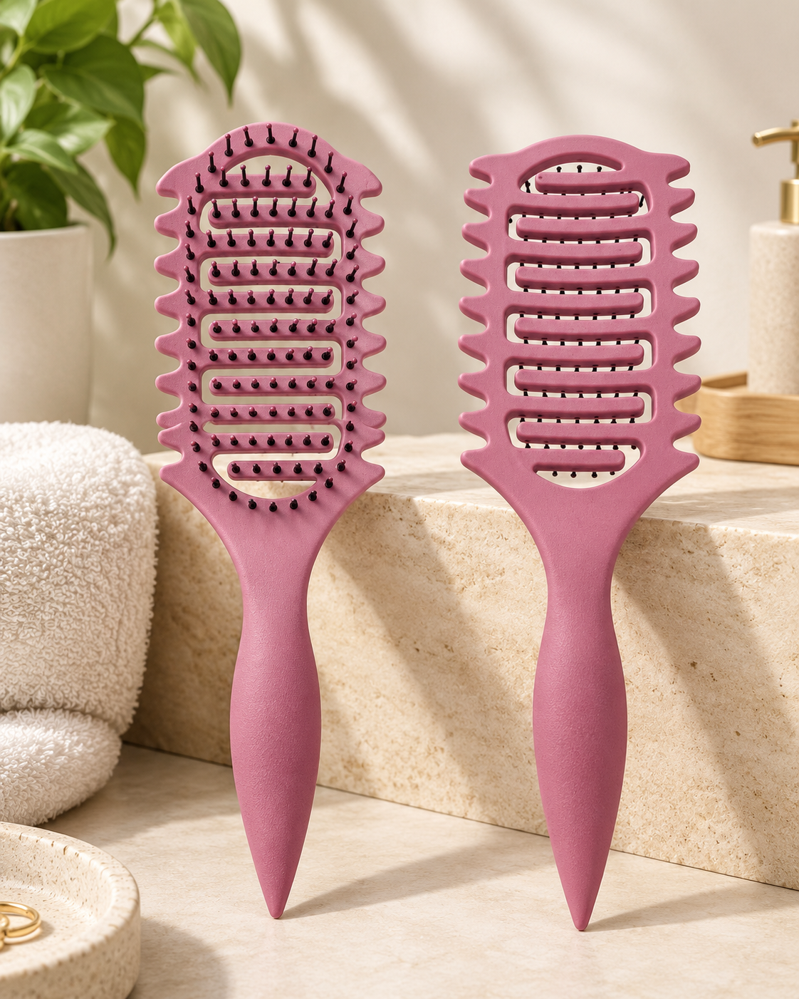 Escova Cava para Cabelo Encaracolado e Texturizado