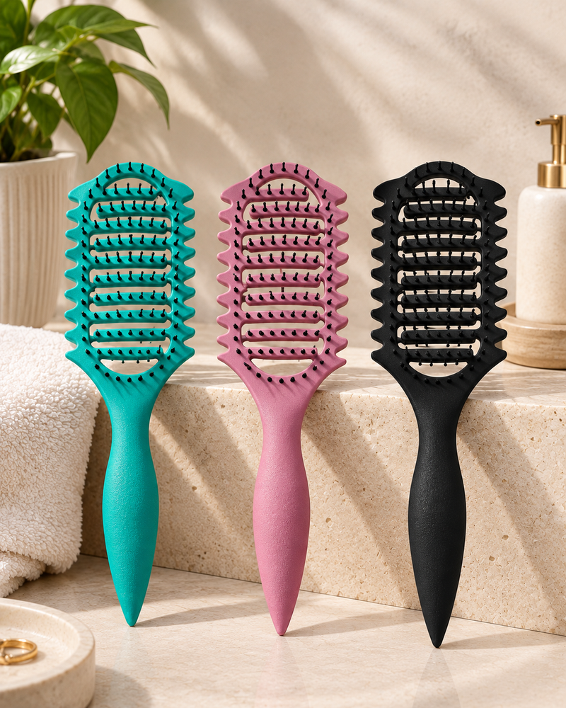 Escova Cava para Cabelo Encaracolado e Texturizado