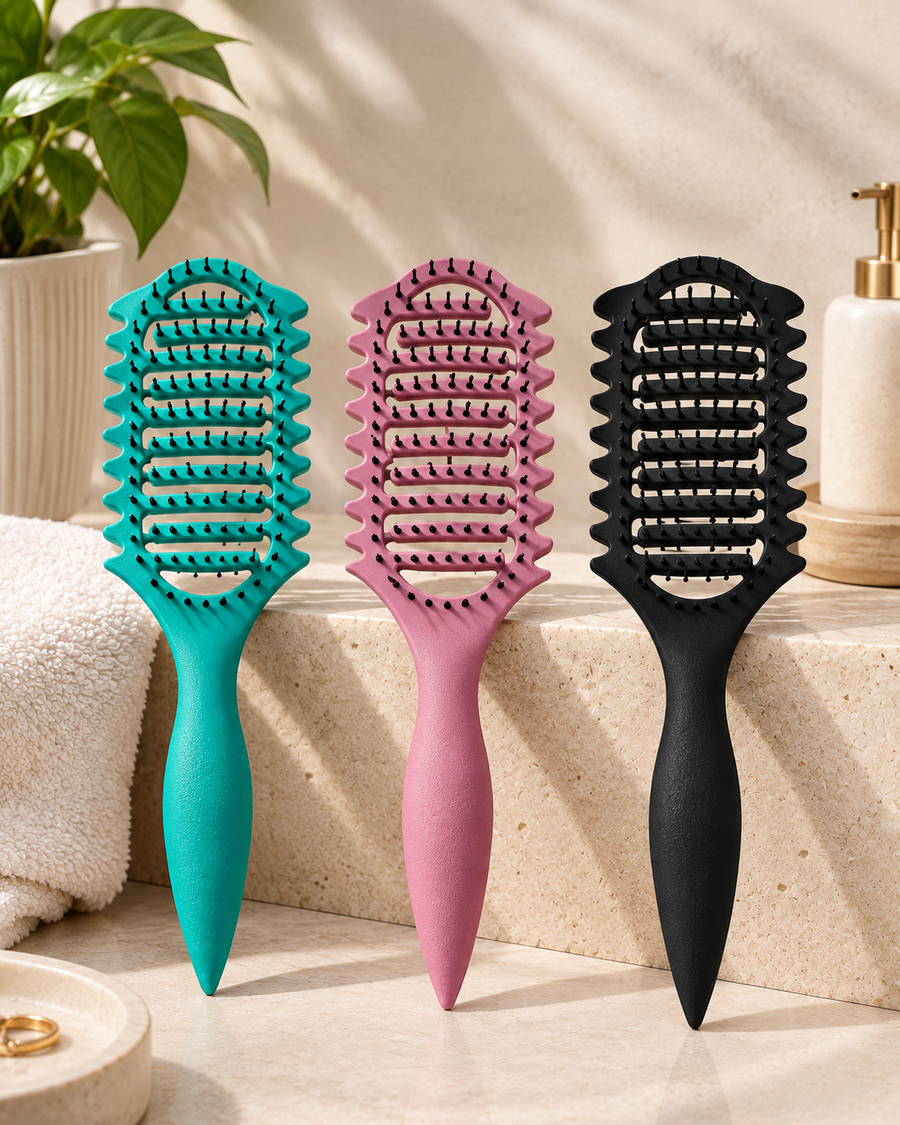 Escova Cava para Cabelo Encaracolado e Texturizado